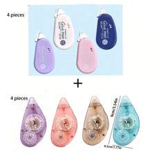 1pc/4pcs Mini Polka Dot Correction Tapes, 6M Length, Random Colors