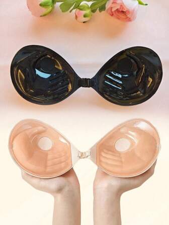 Adhesive Bra 3CM Thickness, Small Chest Backless Strapless Dress Invisible Bra, Reusable Breast Augmentation Bra,
