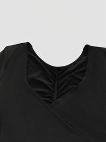 Elegant Ruched Waist Deep V-Neck Long Sleeve Mini Dress, New Arrival For Spring Summer