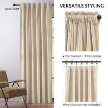 4 Panels Velvet Curtains Blackout Thermal Insulated Rod Pocket Drapes For Bedroom Living Room , Super Soft Velvet Drapes For Bedroom Living Room Thermal Insulated Window Drapes Machine Washable - 米色 - 查看 3