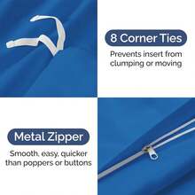 Cover Queen Size Set - Extra Soft Queen Size Duvet Cover 90 X 90 With 2 Pillow Shams - Hotel Luxury Easy Care And Fade Free W/ Zipper Closures & Ties - Breathable Bedding Set (Light Sage Green) - 23 - Royal Blue (No Comforter) - View 4