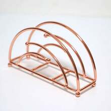 Kreative Taschentuchhalter aus geschmiedetem Eisen mit nordisch inspiriertem halbkreisförmigem Servietten-Organizer, robuste Metallkonstruktion, vielseitige Tischdekoration geeignet für Hotellobbyss, Cafés und Büros Zuhause; kombiniert Taschentücher, Servietten und Büroklammern in einem eleganten Accessoire; minimalistisches stimmungsvolles Design für multifunktionale Szenarien, platzsparende Form, ideal für Tischplatten, Arbeitsplatten und Regale; ein zeitloser Akzent, der moderne Innenräume mit subtiler industrieller Note aufwertet. - Verschiedenfarbig - Übersicht 5