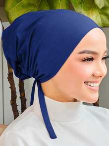 1pc Women Solid Color Fashion Solid Color Elastic Tie Headband Neck Scarf, Versatile For Daily Wear - 20-royal Blue - View 2