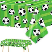 1Pc, Green Soccer Party Tablecloth Soccer Theme Birthday Table Cover Decoration Soccer Party Supplies Favor Green Football Tablecloth Table Decoration Bachelor Sports Game Party