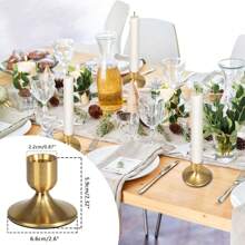 12pcs Gold Tapered Candlesticks, For Tabletop Centerpieces, Wedding Receptions, Holiday Christmas Capes, Home Decor, Halloween/Christmas Decoration,Room Decor,Gifts