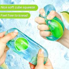 1/4 piezas Cubos antiestrés - Bolas antiestrés de masa esponjosa de crecimiento lento, juguetes sensorial blandos para aliviar la ansiedad, se pueden estirar y comprimir, bolas antiestrés con forma de cubo de hielo para ADD/ADHD