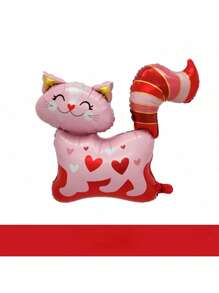 Globos de lámina con forma de gato de dibujos animados, decoraciones de fiesta con tema de mascota linda