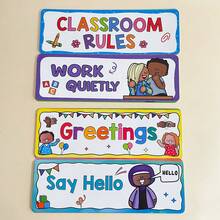Lachilly Kids Classroom Rules Posters Set Preschool Kindergarten Educational Classroom Decor Waterproof Posters - Multicolor - View 6
