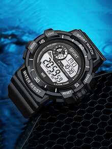 Multi-Function Alarm Clock & Chronograph Electronic Watch, Sports Electronic Watch For Teenagers - Multicolor - View 9