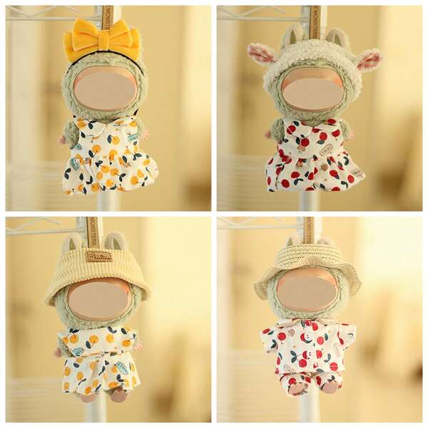 1pc Dress Only (No Doll), Suitable For 17cm 1st/2nd/3rd Generation Doll Outfit, Includes Dress, Headband, Hair Clip, Party Costume Accessories