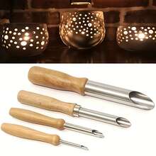 4pcs Ceramic Clay Stainless Steel Round Hole Punch Tools, Pottery Sculpting Perforating Tools - 4 Pieces/set - View 3