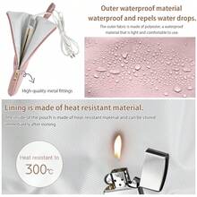 1 pieza Bolsa para plancha de pelo de alta temperatura, bolsa de almacenamiento resistente al calor con diseño colgante para mujeres, plancha de pelo, bolsa para tenacillas, resistente al calor hasta 300°C - Multicolor - Ver 5