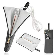 1 pieza Bolsa para plancha de pelo de alta temperatura, bolsa de almacenamiento resistente al calor con diseño colgante para mujeres, plancha de pelo, bolsa para tenacillas, resistente al calor hasta 300°C - Multicolor - Ver 13