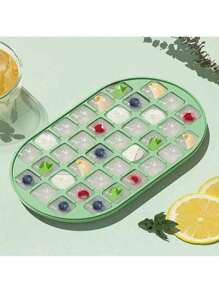 1 Set Fashion Ice Cube PP Mold With Ice Scoop & Storage Box, Quick Freezing Ice Tray, Suitable For Cold Drinks, Commercial Grade Summer Necessity, Easy To Freeze And Use, Easy To Clean, Kitchen Gadget, Applicable For Outdoor, Camping