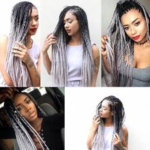Ombre Pre Stretched Braiding Hair 30 Inch 8 Packs Synthetic Crochet Braids Hot Water Setting Professional Soft Texture Synthetic Hair Extensions 30 Inch 1B 27 - 1B/銀灰色(漸層黑色至灰銀色) - 查看 2