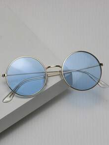 1pc Round Fashion Glasses, Suitable For Daily Life, Travel And Outing - Multicolor - View 4