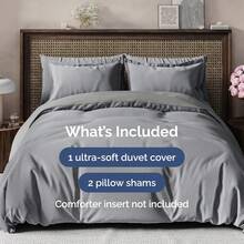 Cover Queen Size Set - Extra Soft Queen Size Duvet Cover 90 X 90 With 2 Pillow Shams - Hotel Luxury Easy Care And Fade Free W/ Zipper Closures & Ties - Breathable Bedding Set (Light Sage Green) - 07 - 混色灰色 - (無被子) - 查看 9