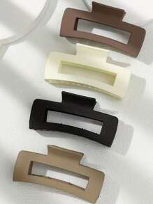 4 Pezzi Fermagli per Capelli da Donna - Fermagli Quadrati Grandi, Presa Antiscivolo per Capelli Spessi/Sottili, 4 Colori Solidi, Accessori per Capelli Estivi Semplici e Versatili Fermagli per Capelli, Pinze per Capelli, Fermagli per Capelli, molletta per Capelli, molletta a Cravatta per Capelli, Adatti per Vacanze e Outfit Invernali da Donna