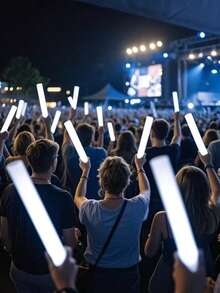 20pcs LED Light Sticks, Battery Operated, For Parties, Weddings, Birthdays, Christmas And Halloween, Perfect For Creating Vibrant Party Atmosphere, Celebration Essentials | Light-Up Accessories | Functional Lighting (Transformable And Resilient, Please Do Not Purchase If Concerned) - White - View 5