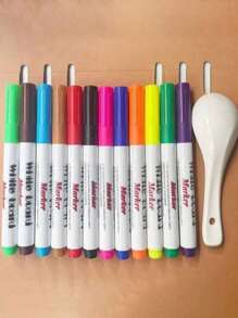 2 juegos de 24 piezas de rotuladores mágicos de acuarela y tinta flotante de colores aleatorios, aptos para dibujo, rompecabezas, estupendos como regalos de cumpleaños o fiestas