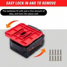 Red Battery Mounts Storage Holder Rack For Milwaukee M18 18V Tool Battery - 紅色 - 查看 7