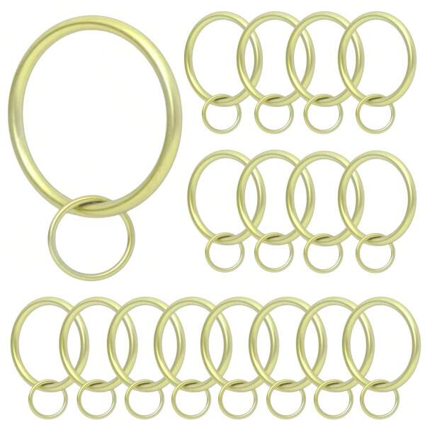 10 Pzs/30 Pzs/50 Pzs Anillos metálicos de cortina con agujero abierto de 1.5 pulgadas, anillos y ganchos colgantes, para barras de cortina, cortinas de ducha, sala de estar, baño (Dorado, Negro, Plateado)