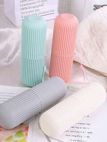 Travel Mouthwash Cup Toothbrush Toothpaste Storage Box Washing Cup Travel Camping Portable Toothbrush Cup Travel Facial Cleanser Set Travel Essentials Beach Fall Decor Vacation Back To School Travel Organizer (Plastic Products, Different Batches Of Products Will Have Slight Color Differences, The Cup's Hand Rope Color Is Randomly Sent) - Multicolor - View 9