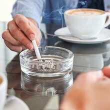 Cenicero de cristal redondo: Bandeja para cigarrillos adecuada para uso en el hogar, la oficina o la mesa al aire libre. Fácil de limpiar, duradero, también un regalo personalizado para Navidad.