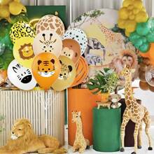 10 Stück Dschungel-Tier Latex-Ballons in leuchtenden Mischfarben, Tiger, Löwe, Giraffe & mehr für Geburtstagsdekoration, Raumdekoration, Wanddekoration, Partyartikel, Sommer-Geschenke, Hochzeit, Strandpartys, Einschulung, Schulbedarf
