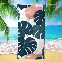 Extra große, schnelltrocknende, ultrafeinfaserige Strandtücher - Tropisches Blattmuster, super weich, sandfreie, hoch absorbierende, leichte und tragbare - ideal für Strand, Pool, Reise und Valentinstag Geschenk, Yoga Handtuch | Modisches Schwimmhandtuch | Schnell trocknendes Material, Strandtücher Strandutensilien