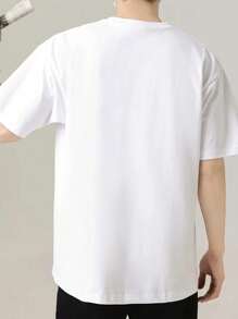 Pulp Fiction Themed Black T-Shirt, Men's 220gsm New Summer Casual Crew Neck Pure Cotton Short Sleeve T-Shirt (1 Pc)