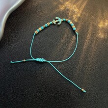 波西米亚贝壳手链，夏季海滩海洋风格贝壳和海星串珠手链，女士