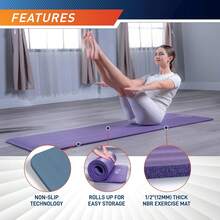 Esterillas de yoga multiusos antideslizantes Fitness by con correa de transporte, opciones deúltiples grosores y colores - Gris pizarra (1/2 pulgada) - Ver 11
