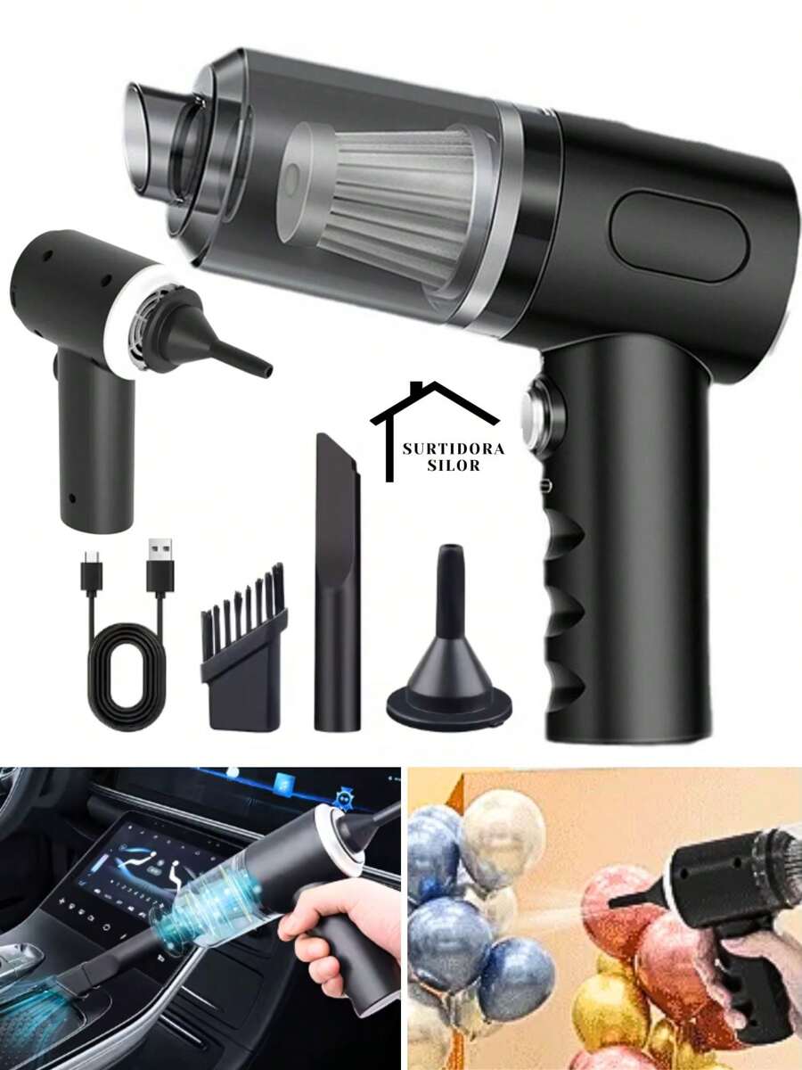 3 en 1 Aspiradora De Mano, Version Mejorada, Aspiradora Portatil , Portatil,   Inalambrica Para Coche y El Hogar, Con Bateria Recargable, Funcionamiento Silencioso, Remueve polvo, Pelo de Mascotas, Alta Potencia, Mini Aspiradora, Articulo Basico Para La Limpeza Del Hogar F6001