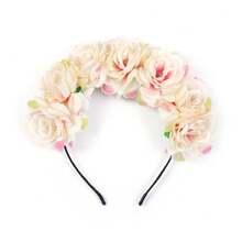 1 Stück Blumen-Stirnband für Erwachsene zum Fotografieren, Braut-Rosenblüten-Haarreif im Boho-Stil, Haarband Diadema für Frühling/Sommer