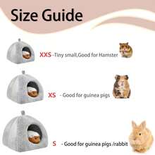 1 件豚鼠窝舒适仓鼠洞穴大型藏身处适用于侏儒兔刺猬鬃狮蜥冬季窝仓鼠笼配件