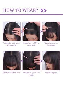 Clip In Air Bangs Thin Fake Fringes Natural Straigth Synthetic Neat Hair Bang Accessories For Girls Invisible Natural 4 Colors