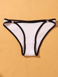 VKME 6 pezzi set di mutande in cotone a vita bassa, biancheria intima con fibbia in metallo, colore unito