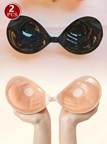 Adhesive Bra 3CM Thickness, Small Chest Backless Strapless Dress Invisible Bra, Reusable Breast Augmentation Bra,