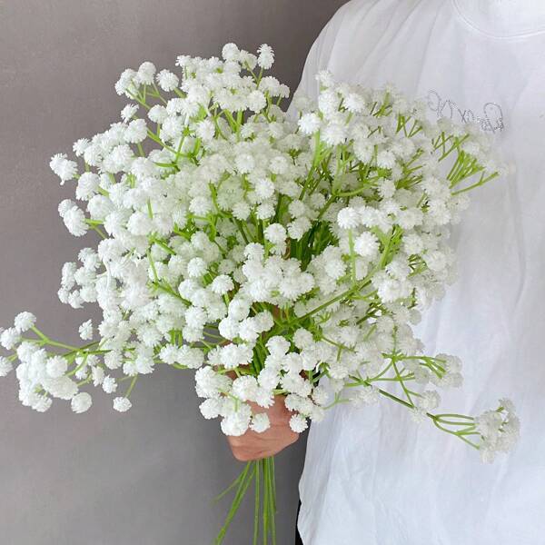 4/8pcs Artificial Gypsum Flower Bouquet, 23.6inch(60cm) Lifelike Flowers, Suitable For Wedding, Home, DIY Decoration, Party, Garden, Thanksgiving, Fall Decor