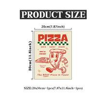复古披萨海报，复古厨房艺术印刷品，画廊墙面艺术印刷品，复古厨房装饰，可打印墙面装饰，趣味美食海报，无框
