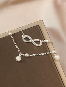 1 件铜心形脚链，休闲日常配饰 - 8字符號款 - 查看 6