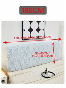 1pc Jacquard Bed Headboard Cover Solid Color Elastic Bed Head Slipcover Leaves Printed All-Inclusive Bed Backrest Cover Bedroom Dirt Proof High Elasticity Easy To Install