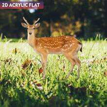 1 件乡村小鹿花园装饰地桩 - 防水亚克力 2D 动物主题户外装饰，耐用塑料地桩，无需电池，适合室内外使用，鹿家居装饰，节日装饰，花园装饰，花园配件，户外爱好者的理想礼物，花园，花园装饰，露营，花园配件，花盆，户外花园装饰，园艺，花园装饰品，野餐