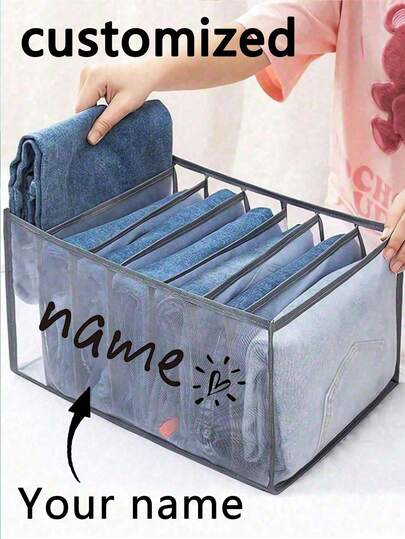 1pc Customized Wardrobe Clothes Organizer, 7 Grids Portable Clothing Divider Organizer, Foldable Drawer Style Clothing Storage Box, For Jeans Scarves T-Shirts Shirt Sweaters Etc, Seasons Bedroom, Organizer Home Storage