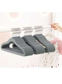 20pcs/10pcs Assorted Flocked Kids Clothes Hangers, Non-Slip Drying Racks, Flocked Baby Hangers - Non-Slip Hangers Suitable For Infant, Toddler, Baby Clothes - Wardrobe Children Hangers With Slim Design, Essential Home Storage