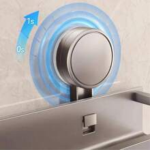 1pc Heavy Duty Rust-Proof Shower Caddy With Suction Cup - Space Saving Floating Wall Mount Rack With Towel Hooks, For Shampoo, Soap And Bathroom Accessories, Metal Design, Fits Modern Bathrooms