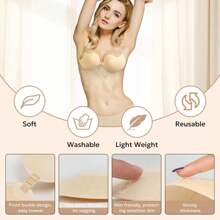 1pc Thick Invisible Adhesive Bra/Breast Lift Tapes, Suitable For Dresses, Enhances Cleavage, Lifts And Shapes Petite/Small Bust