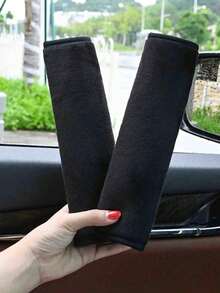 1pc/2pcs Car Plush Seat Belt Shoulder Cover Car Protective Belt Cover Children's Pink Car Accessories General Creative Car Seat Belt Cushion Cover - Black - View 17