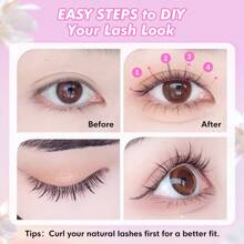 [100Pcs] GENIELASH Glue-Free Lazy Cat Eyelash For Beginner Self Adhesive Eyelashes Natural False Eyelashes No Need Glue